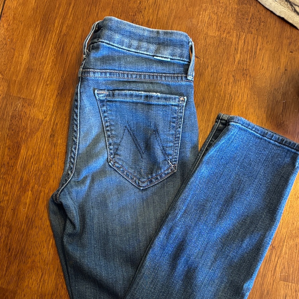 MOTHER Dark Blue Skinny Jeans